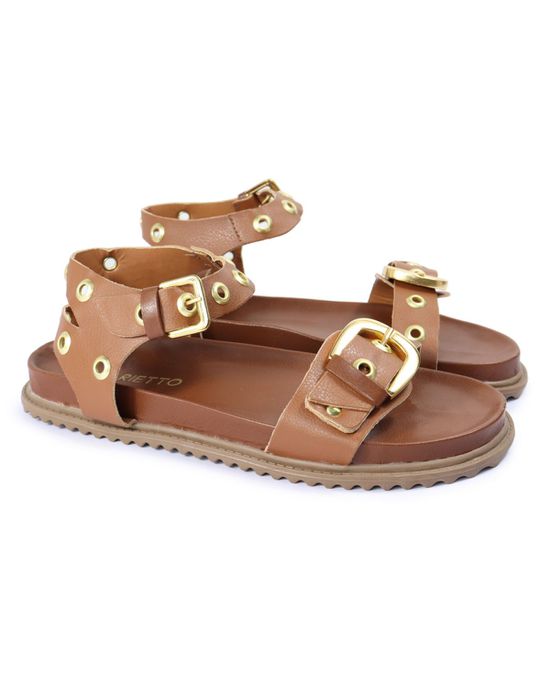Sandalia Papete Sola Baixa Tina Caramelo - Arietto