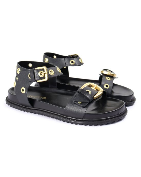 Sandalia Papete Sola Baixa Tina Preto - Arietto