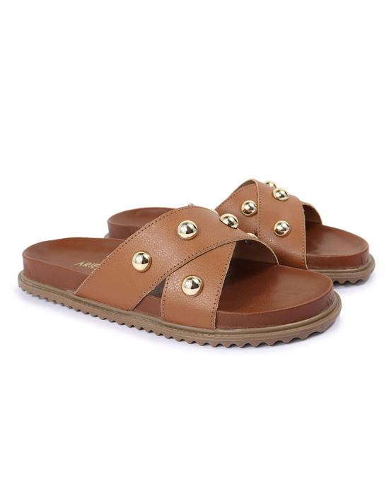 Sandalia Papete Sola Baixa Katia Caramelo - Arietto