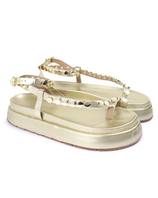 Sandalia Papete Sola Alta Rebeca Dourada - Arietto