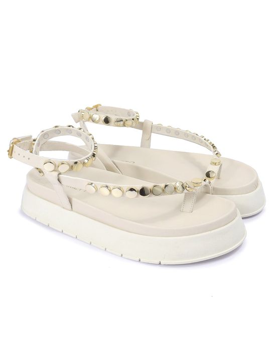 Sandalia Papete Sola Alta Rebeca Off White - Arietto