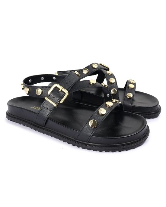 Sandalia Papete Sola Baixa Mariana Preto - Arietto