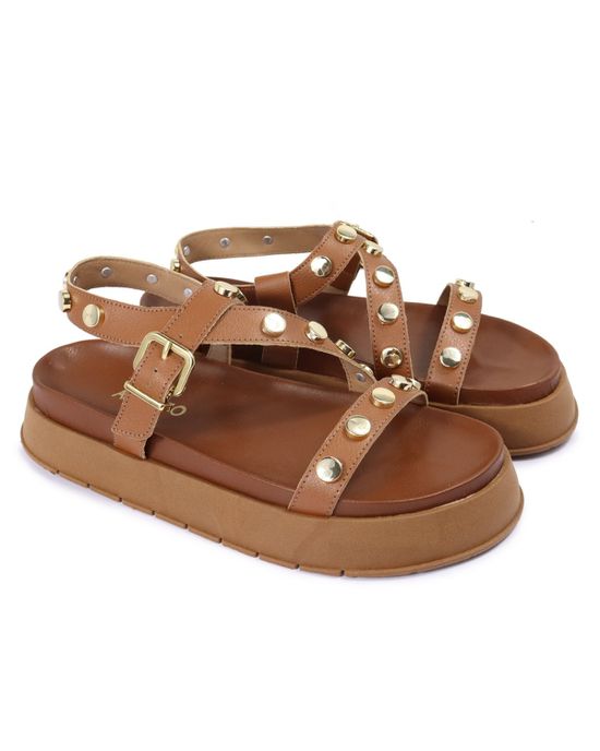 Sandalia Papete Sola Alta Mariana Caramelo - Arietto