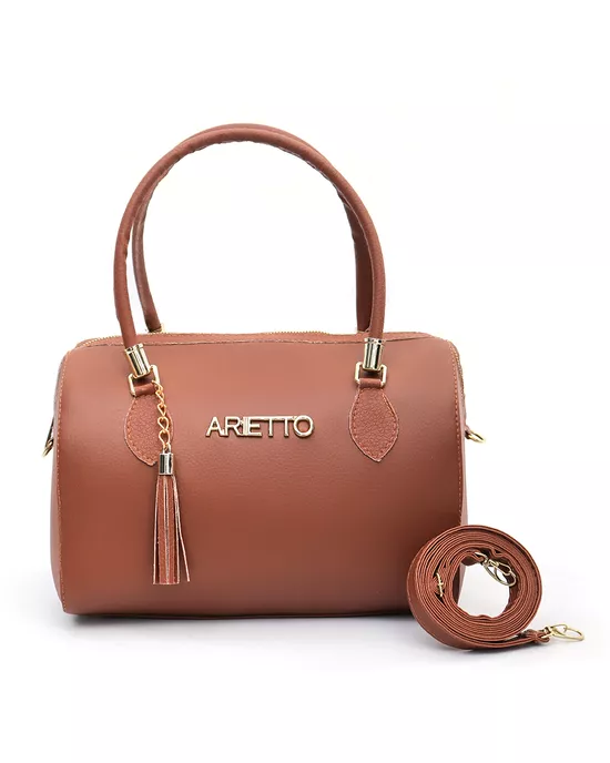 Bolsa Baú Feminina Helena Lisa Caramelo - Arietto