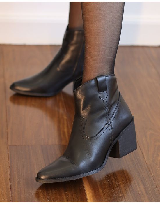 BOTA FIORELLA COURO PRETO