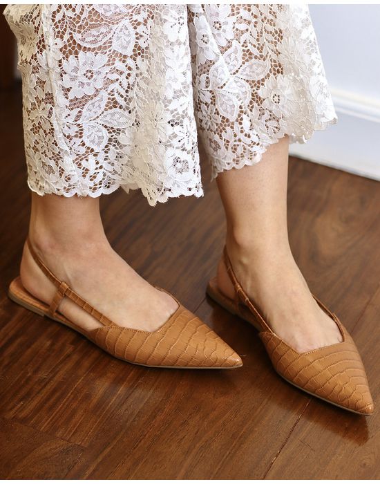 SLINGBACK PAULA CARAMELO TEXTURA CROCO
