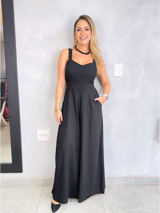 MACACÃO LINHO PRETO - Le Fancy store