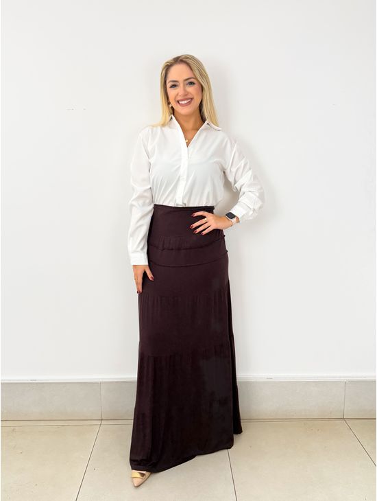 SAIA LONGA MARROM - Le Fancy store