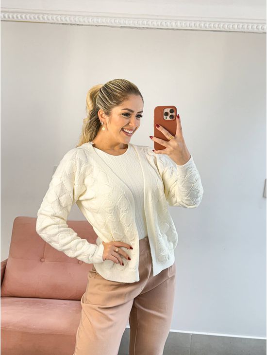 casaco trico mussie off - Le Fancy store