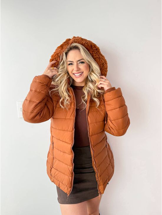 JAQUETA PUFFER CARAMELO - Le Fancy store