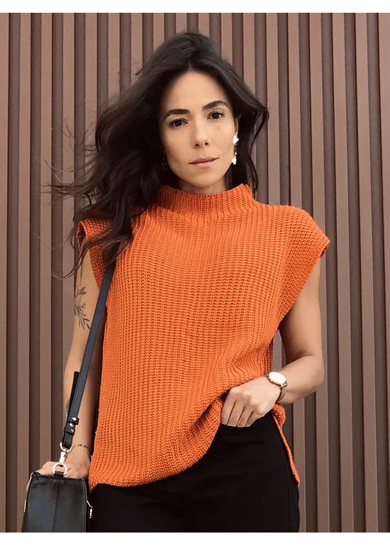 Colete Tricot Laranja