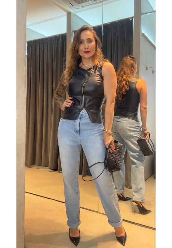 Calça Jeans Mom 105722 Azul Escuro - Black Blue - USE MV ESSENCE