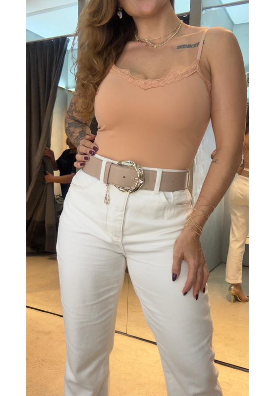 Body Decote V Com Renda Doce Trama 106127 Nude - USE MV ESSENCE