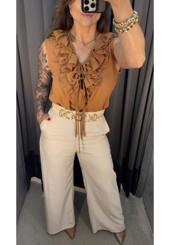 Blusa Boho Chic Marrom Sépia - USE MV ESSENCE