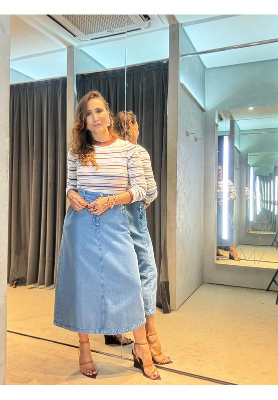 Saia Jeans Doce Trama 105804 Azul - USE MV ESSENCE