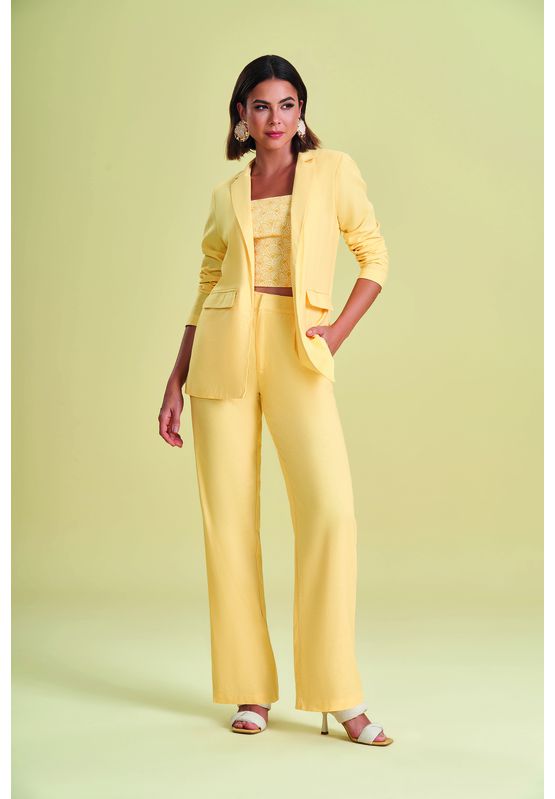 Blazer Linho Alfaiataria Doce Trama 104658 Amarelo - USE MV ESSENCE