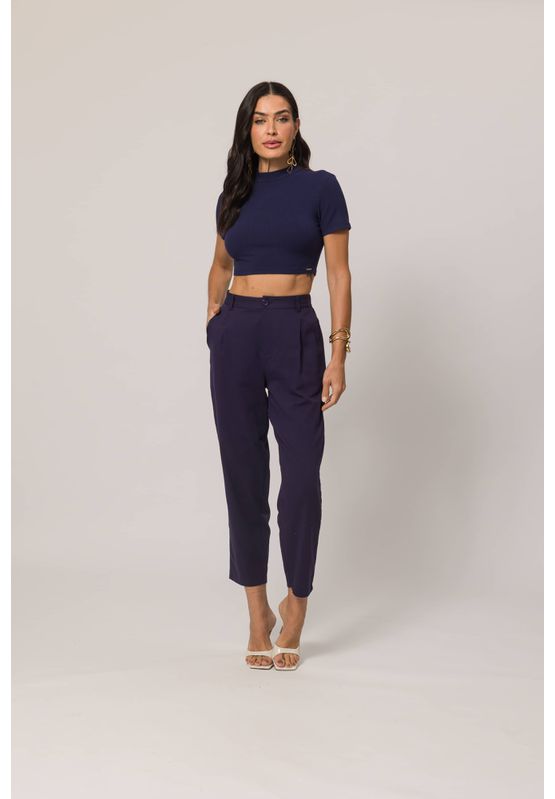 Blusa Cropped Gola 104767 Azul Marinho - USE MV ESSENCE