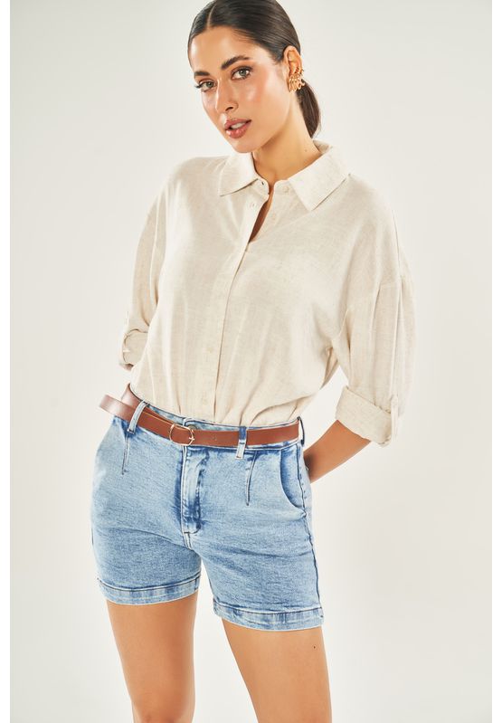 Camisa Linho Doce Trama 105170 Cru - USE MV ESSENCE