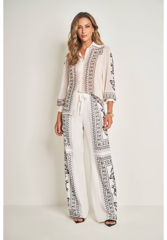 Camisa Lenço Botanico 105502 Branco/preto - USE MV ESSENCE