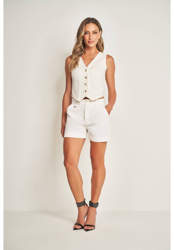 Short Alfaiataria Doce Trama 105521 Off White - USE MV ESSENCE