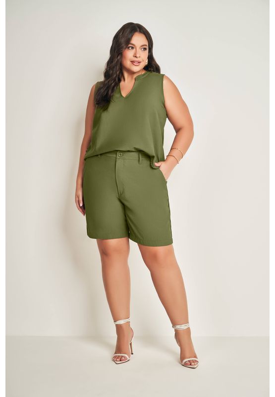 Blusa Decote V Doce Trama 105611 Verde - USE MV ESSENCE