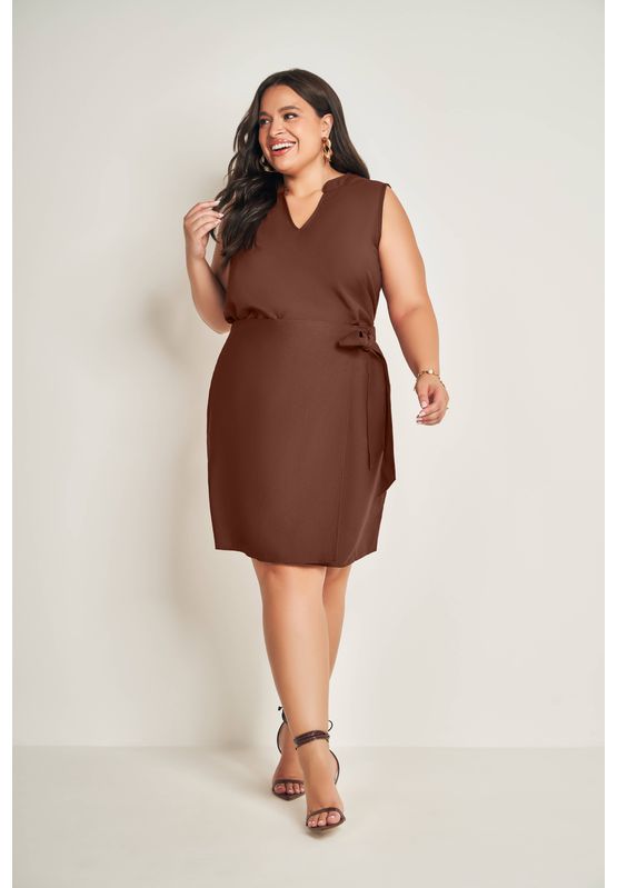 Blusa Decote V Doce Trama 105611 Marrom - USE MV ESSENCE