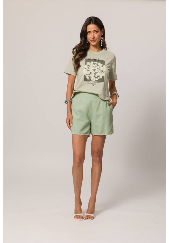 Tshirt Enjoy Life Doce Trama 105616 Verde Mate - USE MV ESSENCE