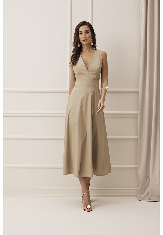 Vestido Super Midi Liso Com Recortes Charry 426194... - USE MV ESSENCE