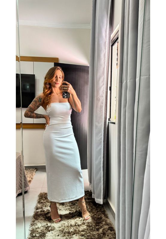 Vestido Tomara Que Cai Flor De Lis F97206 Branco - USE MV ESSENCE