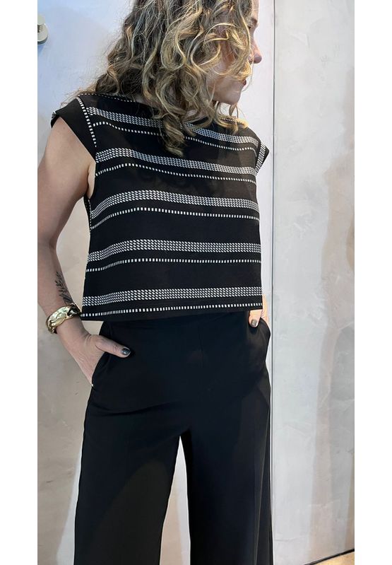 Blusa Preto Manguinha Charry 551163 Preto - USE MV ESSENCE