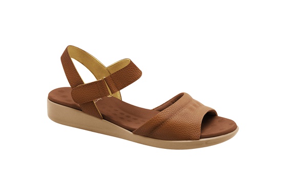 Sandália para Fascite Plantar - Caramelo | Pé Relax Sapatos Confortáveis