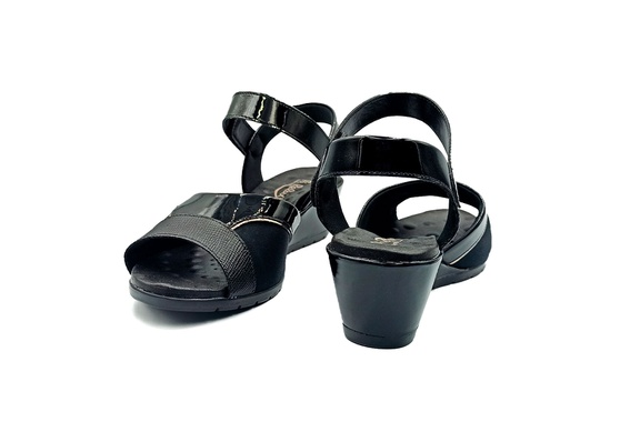Sandália Anabela para Joanete com Velcro - Preto | Pé Relax Sapatos  Confortáveis