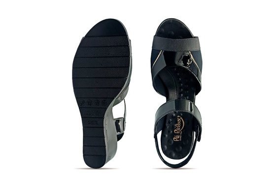 Sandália Anabela para Joanete com Velcro - Preto | Pé Relax Sapatos  Confortáveis