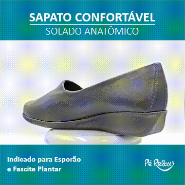 Sapato Feminino para Esporão e Fascite - Preto | Pé Relax Sapatos  Confortáveis