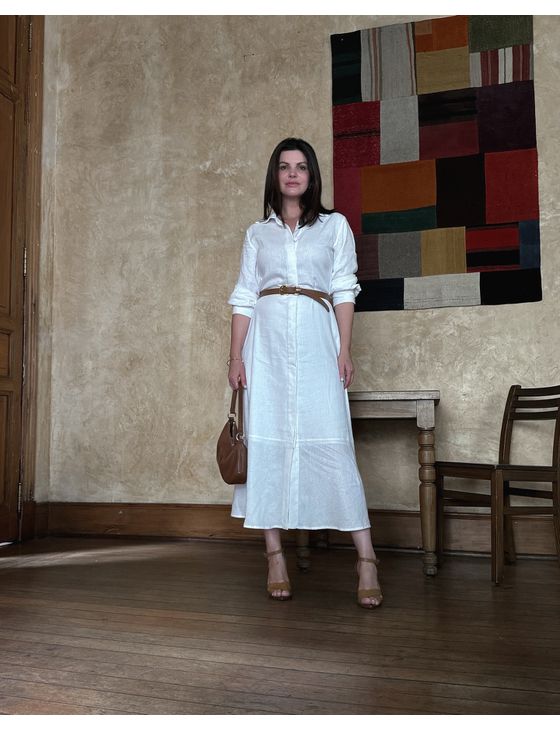 Vestido Chemise Helena Off-White - Emilia Shop