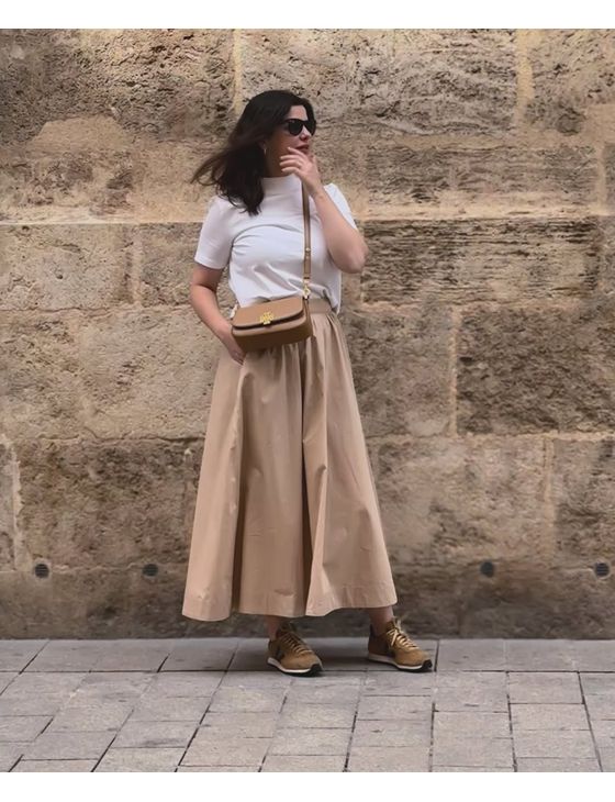 Saia Godê Hepburn Bege