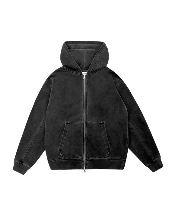 ZIPPED HOODIE - STONED BLACK - APHASE