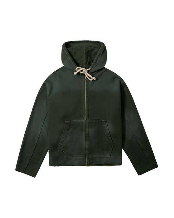 TRIM ZIPPED HOODIE - STONED GREEN - APHASE