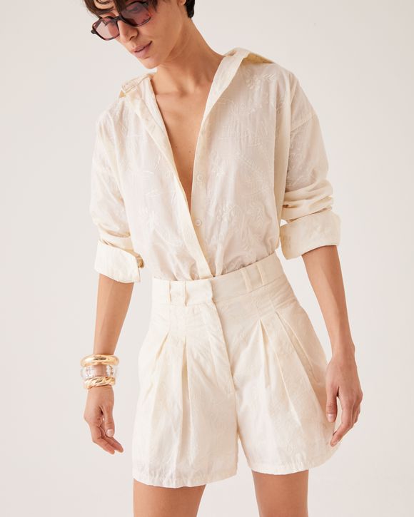 CAMISA DALILA ALGODÃO OFF WHITE - AUGUST