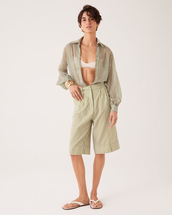 BERMUDA LINHO LIZ VERDE TOSCANA - AUGUST