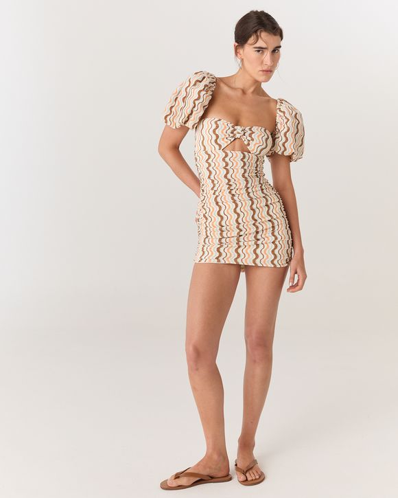 VESTÔ MAIÔ E VESTIDO RETRÔ COM MANGAS BUFANTES EST... - AUGUST