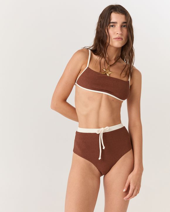 CALCINHA BIQUÍNI HOT PANTS MARROM LU - AUGUST