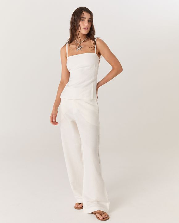 PANTACOURT LINHO OFF WHITE MONICA - AUGUST