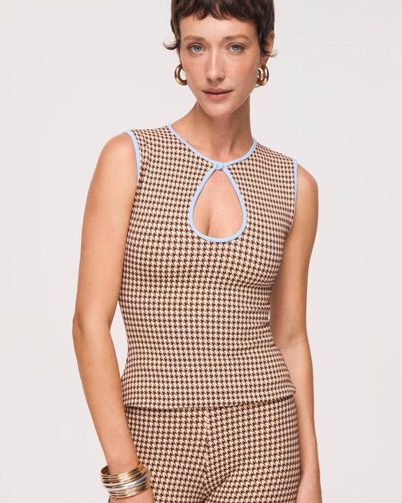 BLUSA HELOISA PIED DE POULE NK - AUGUST