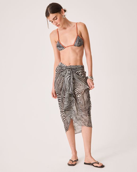 Saia Pareô Aisha Animal Print Zebra - AUGUST