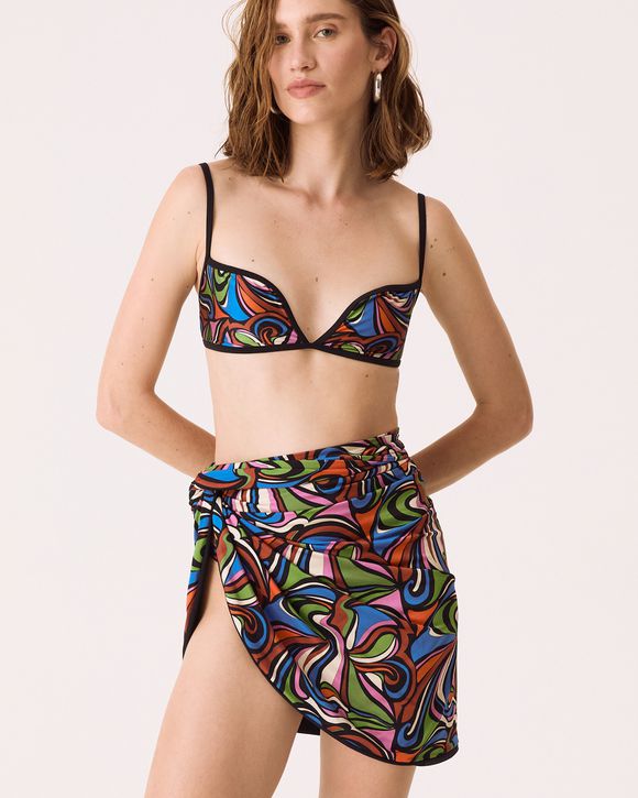 Pareô dupla face com estampa Pop vibrante e colorida August Swim
