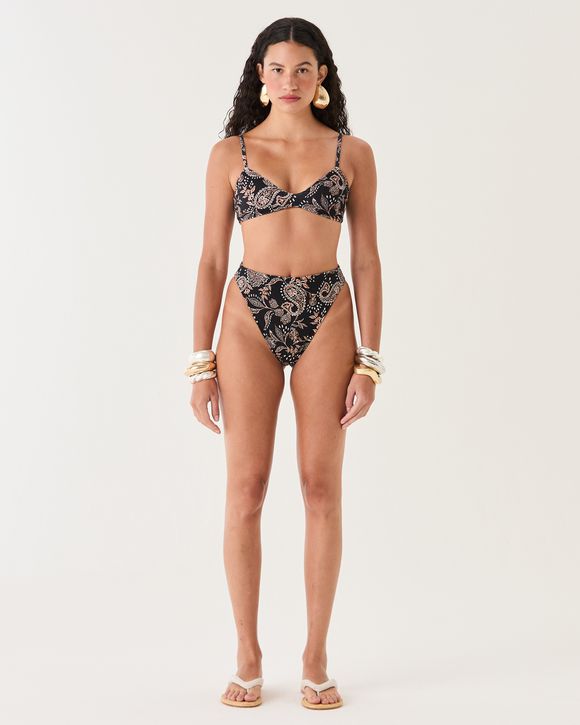 CALCINHA BIQUÍNI HOT PANTS ESTAMPADO PAISLEY LIZ S... - AUGUST