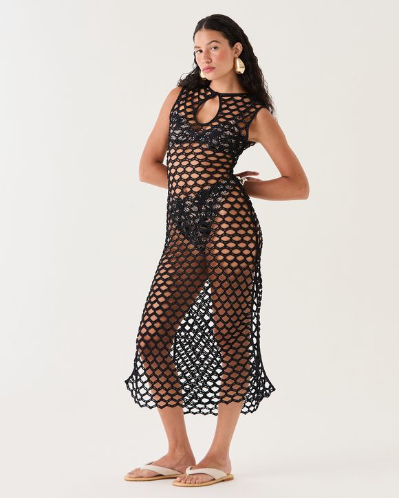 VESTIDO SOFIA MACRAME PRETO - AUGUST