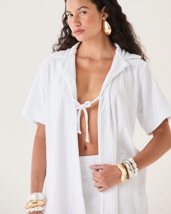 CAMISA ELOISE ATOALHADO BRANCA - AUGUST