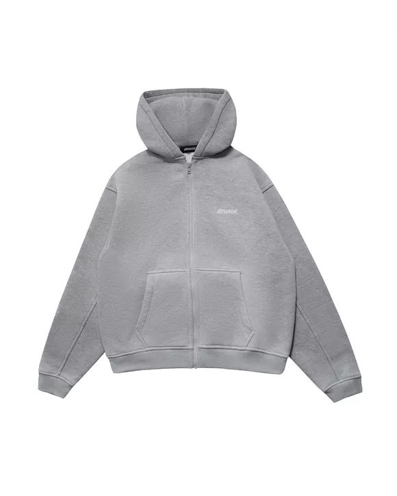 SOFT ZIP HOODIE - MIXED GRAY | APHASE